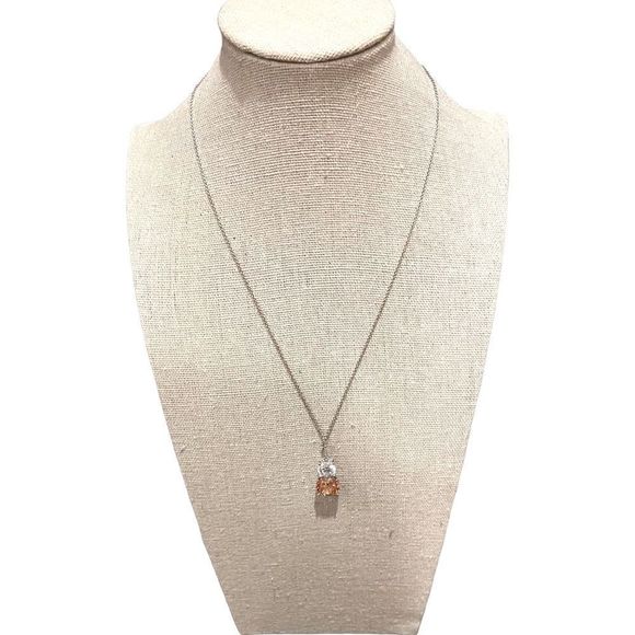 Crislu Jewelry - NWOT Crislu silver, CZ and champagne stone pendant necklace. Perfect condition!